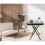 AAMEN Black Coffee Table with Tempered Water Wave Glass Top 5