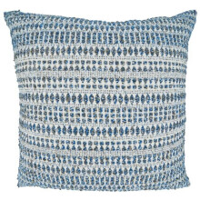 22 in. Woven Line Square Throw Pillow with Down Filling, Black