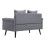 Living And Home (Grey) Contemporary Upholstered Sofa with 2 Pillows 5