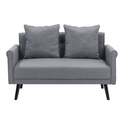 Living And Home (Grey) Contemporary Upholstered Sofa with 2 Pillows 1