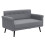 Living And Home (Grey) Contemporary Upholstered Sofa with 2 Pillows 3