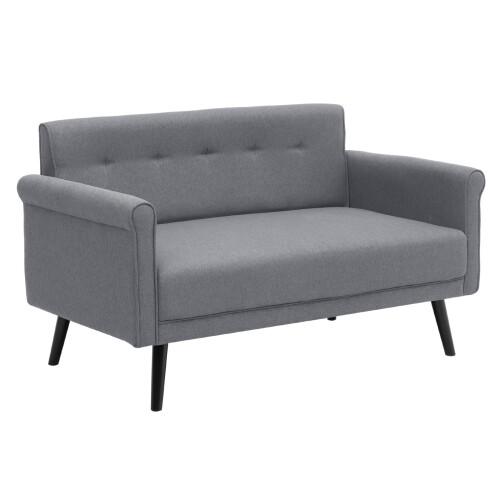 Living And Home (Grey) Contemporary Upholstered Sofa with 2 Pillows 2