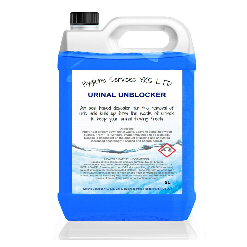 5L URINAL Descaler Cleaner URIC ACID scale limescale BLUE Unblocker