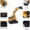 Remote Control Excavator Digger Tractor Bulldozer Crawler Truck Toy 3