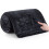(Single, Black) Fleece Blankets Throw Sofa Bed Travel Warm Fluffy 1