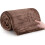 (Single, Coffee) Fleece Blankets Throw Sofa Bed Travel Warm Fluffy 1