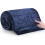 (Single, Navy) Fleece Blankets Throw Sofa Bed Travel Warm Fluffy 1