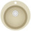 VidaXL vidaXL Granite Kitchen Sink Single Basin Round Beige Basket Strainer Basin 1