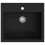 VidaXL vidaXL Granite Kitchen Sink Single Basin Black Overmount with Basket Strainer 1