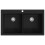 VidaXL vidaXL Overmount Kitchen Sink Double Basin Granite Black Plumbing Fixture 1