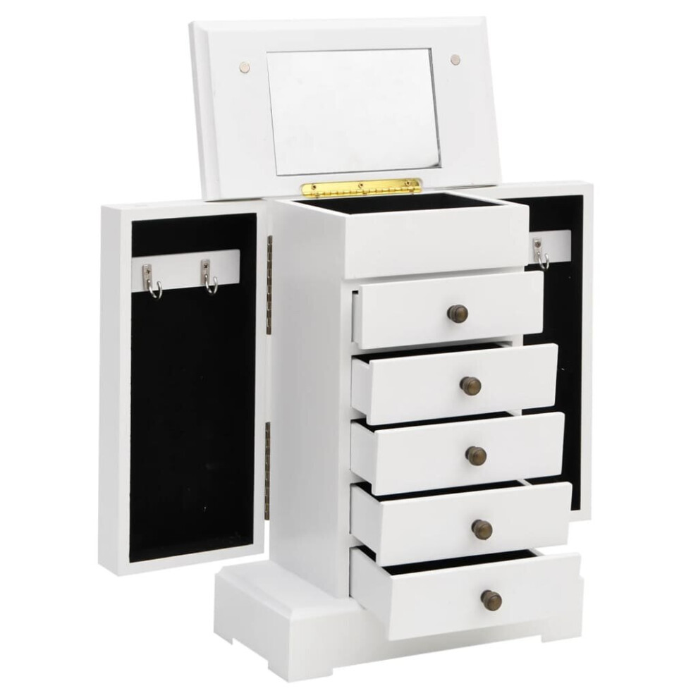 vidaXL Jewellry Case with Mirror MDF 25x13.5x34cm Holder Cabinet Storage Box