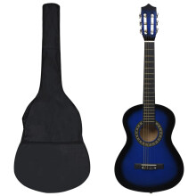 vidaXL Classical Guitar Beginner Set 8 Piece Blue 1/2 34" Music Instrument