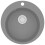 VidaXL vidaXL Granite Kitchen Sink Single Basin Round Grey Overmount Basket Strainer 1