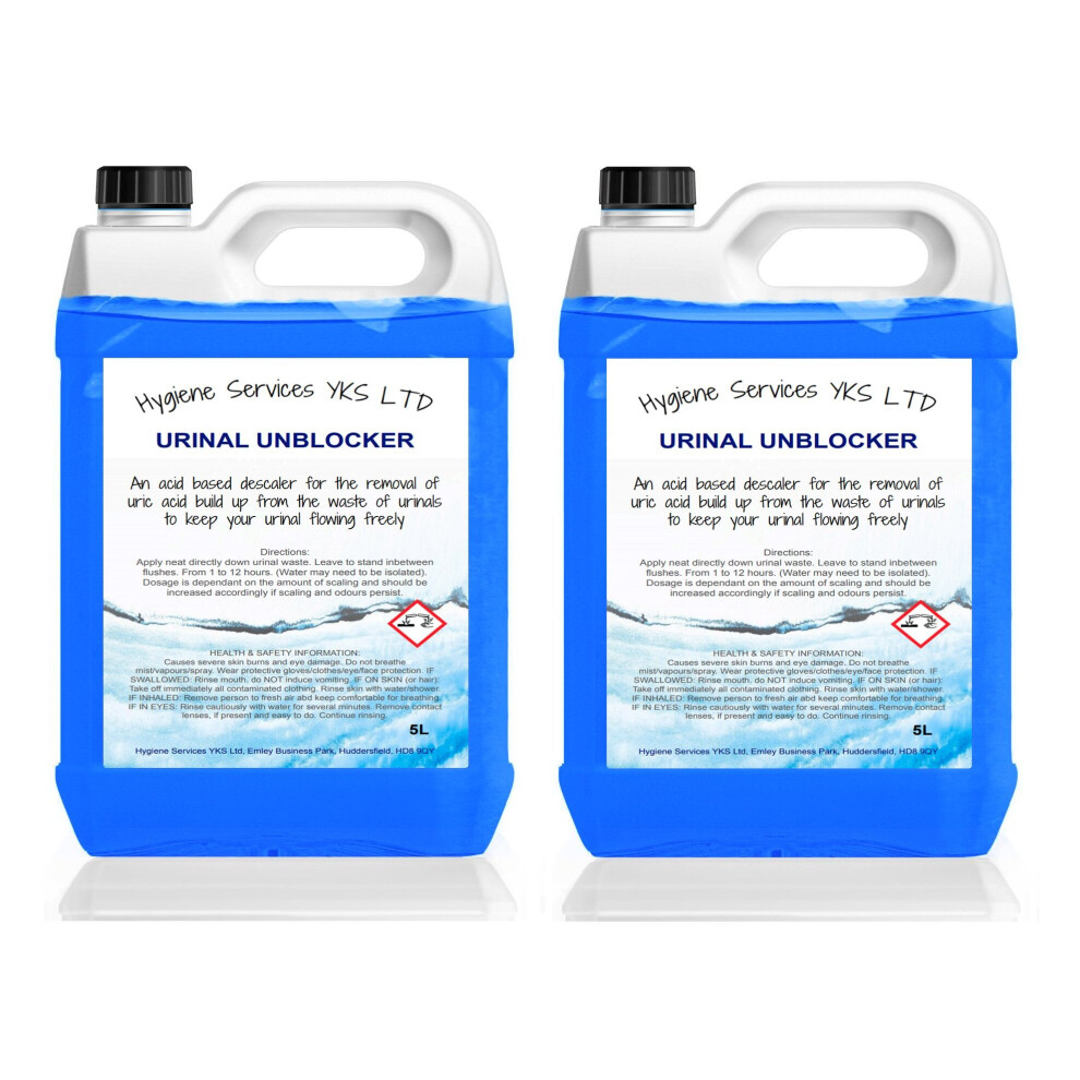 10L URINAL Descaler Cleaner URIC ACID scale limescale BLUE Unblocker