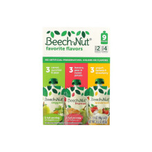 Beech-Nut, Pacchetto di Sapore Variato, 6+ Mesi e 12+ Mesi, 9 Bustine, 3,5 oz (99 g) Ogni
