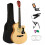 38" Full Size 6 String Acoustic Guitar White Natural Colour 1