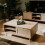 Finori Coffee Table Sonoma Oak and Cane Print Side Sofa Accent Couch Table 8