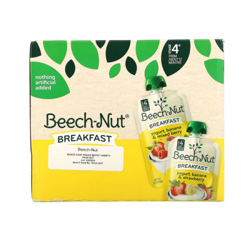 Beech-Nut, Breakfast, Variety Pack, Stage 4, 9 Pouches, 99g Each