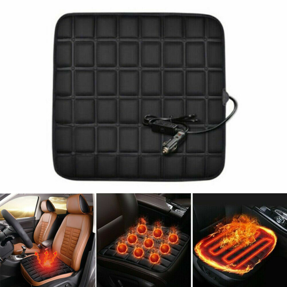 12V Heated Seat Cushion for Car, Seat Pad Fast Heating Winter Warmer