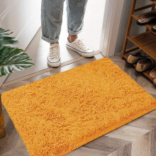 (60 cm x 110 cm (2ft x 3ft 7")_Mat, Yellow) Non Slip Shaggy Large Rugs Living Room Bedroom Carpets Area Rug
