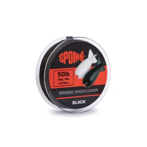 Spomb Braided Shock Leader Black 50m - 50lb