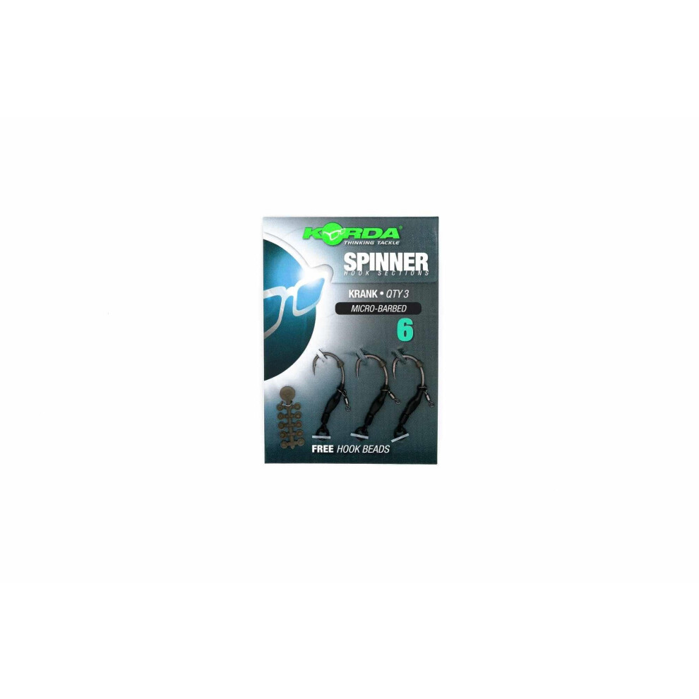 Korda Spinner Hook Sections Krank Barbless - Size 4
