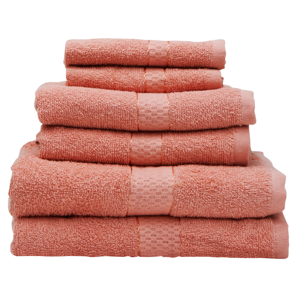 Premier Housewares Thread and Loom 6pc Peach Pink Towel Set