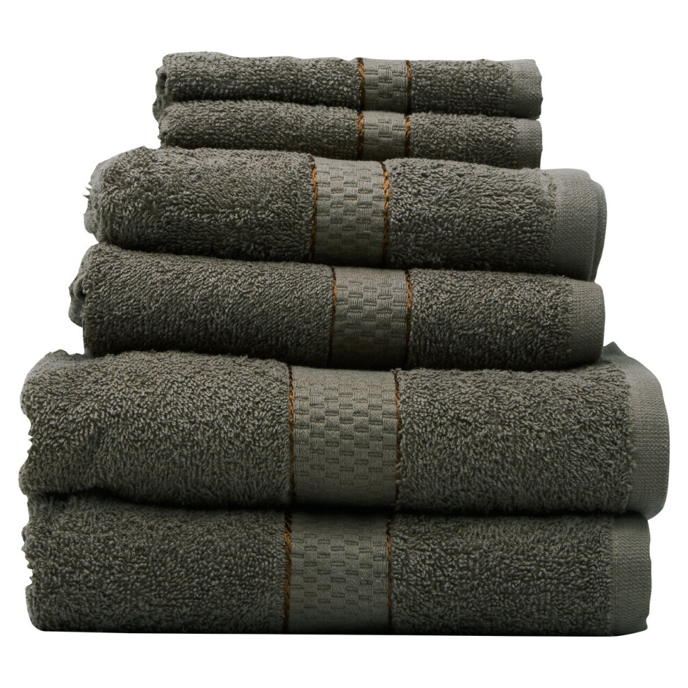 Premier Housewares Thread and Loom 6pc Silver Mink Towel Set