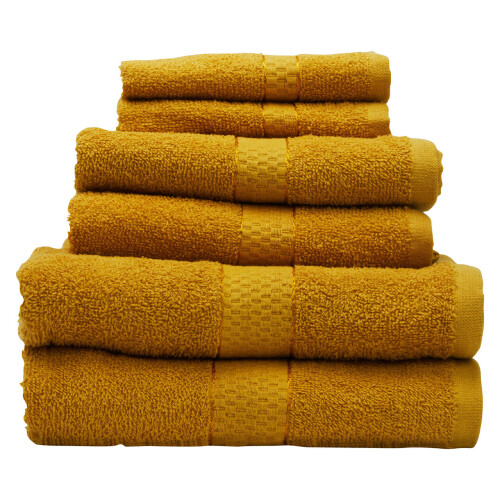 Premier Housewares Premier Housewares Thread and Loom 6pc Mustard Towel Set