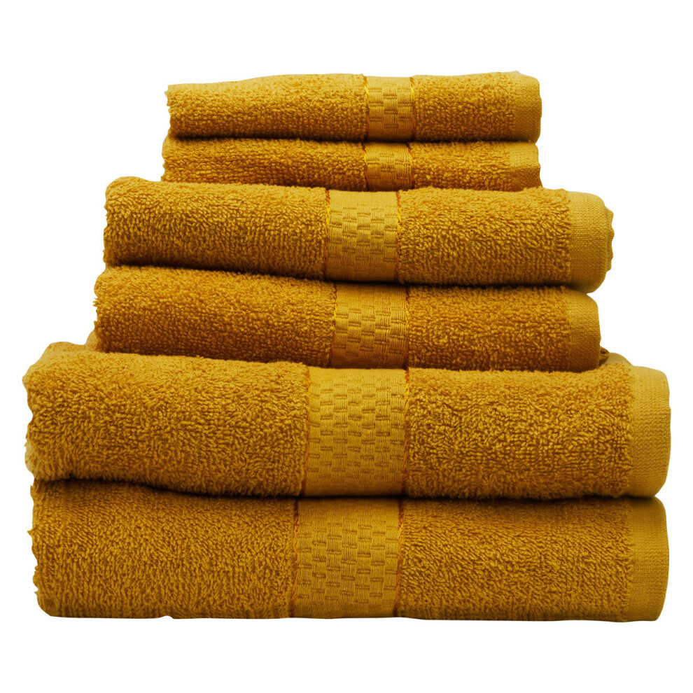 Premier Housewares Thread and Loom 6pc Mustard Towel Set