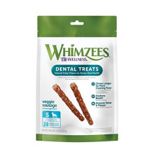 WHIMZEES Natural Dental Dog Chews Long lasting, Small, Veggie Sausage, 28 Pieces
