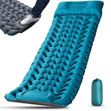 Camping Sleeping Self Inflating Mat: 10cm Thick Lightweight Single Camp Air Bed & Connectable Double Camping Pads & Compact Inflatable Roll Camping
