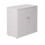 Desk High Cupboard, 730mm High, Solid Back, Lockable Doors with 25mm Top. In a White Finish. 1