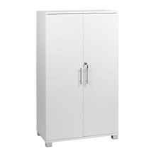 MMT Furniture Designs Ltd Office Storage Cupboard, manufactured wood laminate, White, 1200mm Tall