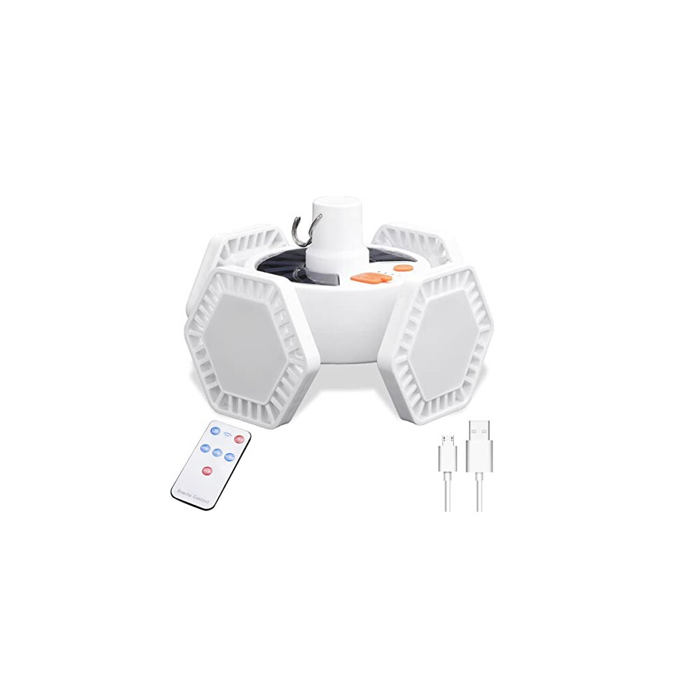 169 LED Solar Camping Light Outdoor, USB Tent Lantern Rechargeable Foldable, with Remote Control Power Bank Hanging Work Light Camp Lamp 5 Modes-image-OPC-PB7N8KN-NEW