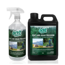 One Chem - Tent and Gear Waterproof 1 Litre Spray - with 2.5L Refill - Effectively Protects Tents From The Elements - Ideal for Camping and Hiking