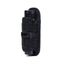 WYNEX Tactical Flashlight Pouch Holster, Rotatable Flashlight Holder Belt Clip Tactical Torch Carry Case with 360 Degree Carabiner Reel Clip
