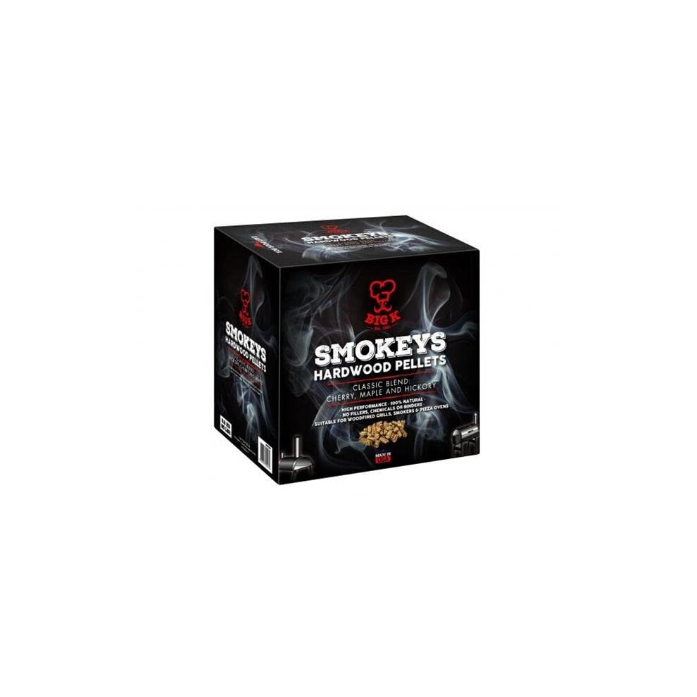 Socal Big K 9Kg Smokey's Bbq Wood Pellets (Blend Of Hickory, Cherry & Maple) - Ideal For Wood Pellet Grills