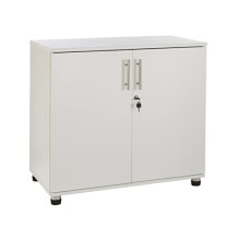 MMT Furniture Designs Ltd White Office Storage Unit - 2 Door Bookcase with Lock - Heavy Duty Office Storage Cabinet - Filing Cabinet Organiser for