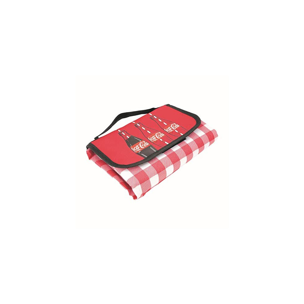 Coca Cola Waterproof Picnic, Camping, Beach Blanket with Glass Coke Bottles Design - Outdoor Picnic Blankets with Waterproof Backing - Ideal Picnic