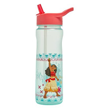 Disney Moana Water Bottle Flip Up Straw 600ml â Official Disney Merchandise Kids Reusable Non Spill - BPA Free - Recyclable Plastic - Ideal For