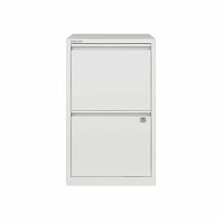 Bisley A4 2 Drawer Flush Front Filing Cabinet - Color: White