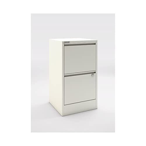 Bisley A4 2 Drawer Flush Front Filing Cabinet - Color: White 1