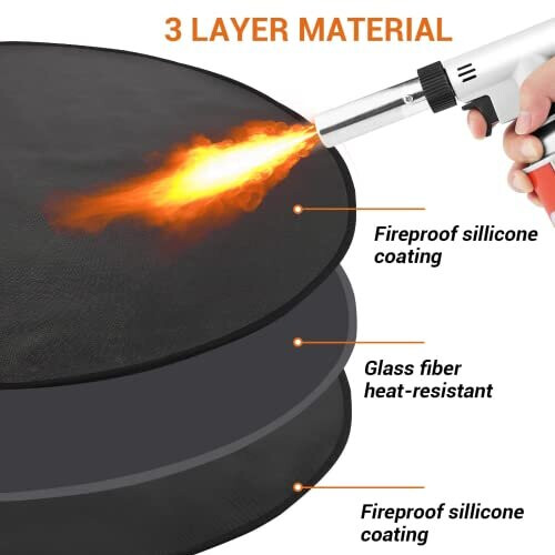 (122cm/48" Large) Reusable Fire Pit Mat for Decking/Fireproof Mat/Ember Mat/Protective Deck and Patio Mat/Round Mat 2