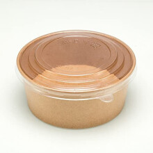 Lesibag Large Paper Bowls - Disposable Salad Bowls with Lid Takeaway Food Containers for Hot/Cold Food 13 Sets (45 OZ)