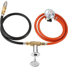 SURIEEN Fire Pit Gas Kit 90K BTU Gas Regulator Propane Valve Control System Hose Assembly Replacement for Propane Gas Connection with 1/2" Air Mixer