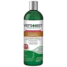 Vetâs Best Flea and Tick Advanced Strength Dog Shampoo | Flea Treatment for Dogs | Flea Killer with Certified Natural Oils | 12 Ounces