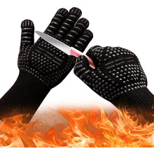 Opaceluuk Grilling BBQ Gloves Anti-scald High Temp Resistance Fireproof Glove Grilling Barbecue,Cut-Resistant Grill Gloves,Kitchen Safe Cooking Gloves
