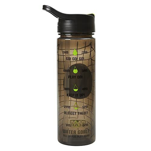Polar Gear Football Water Tracker Bottle with Straw â Reusable Kids 600ml PP in Green & Black â Official Merchandise by Polar Gear â BPA Free & Recyclable 2