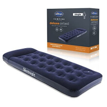 Silentnight Single Air Bed with Built-In Foot Pump â Inflatable Flocked Blow Up Camping Mattress for Camping, Caravans and Home Guests â Built in